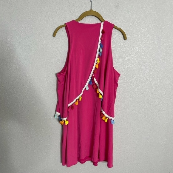 Judith March Hot Pink Tassel Dress Large - Picture 5 of 7